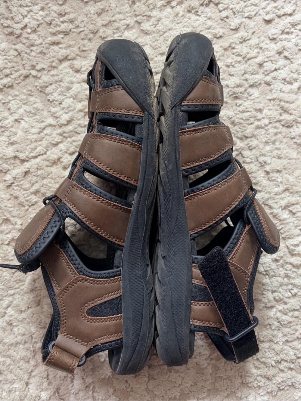 Khombu Brown & Black Travis Hiking Men's Fisherman Sandals w Toggle Lacing 11M - Picture 4 of 12